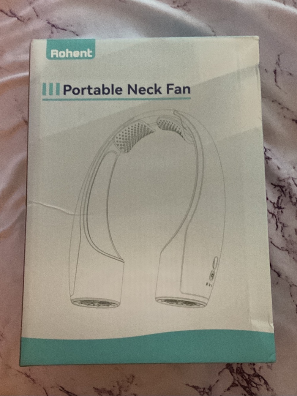 Rohent Portable Neck Fan - White/Black Accents
